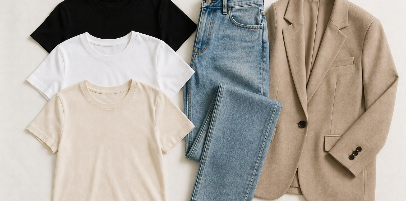 T-shirt basic do szafy kapsułowej: jak rozpoznać lepszy materiał i nie kupić koszulki na kilka prań - grafika 1
